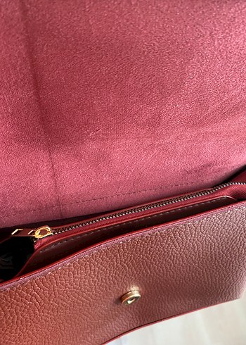 Bordo Deri Kadın Çanta - Görsel 5