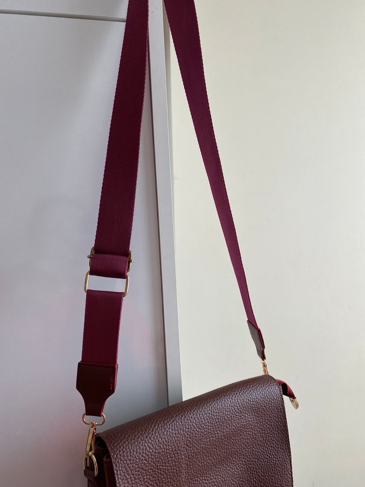 Bordo Deri Kadın Çanta - Görsel 4