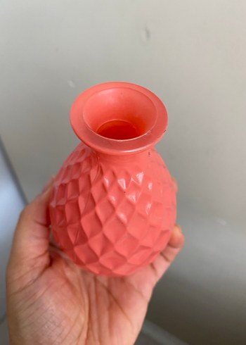 Pembe Renkli Desenli Küçük Vazo - Görsel 2