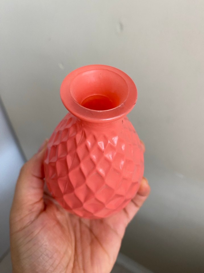 Pembe Renkli Desenli Küçük Vazo - Görsel 2