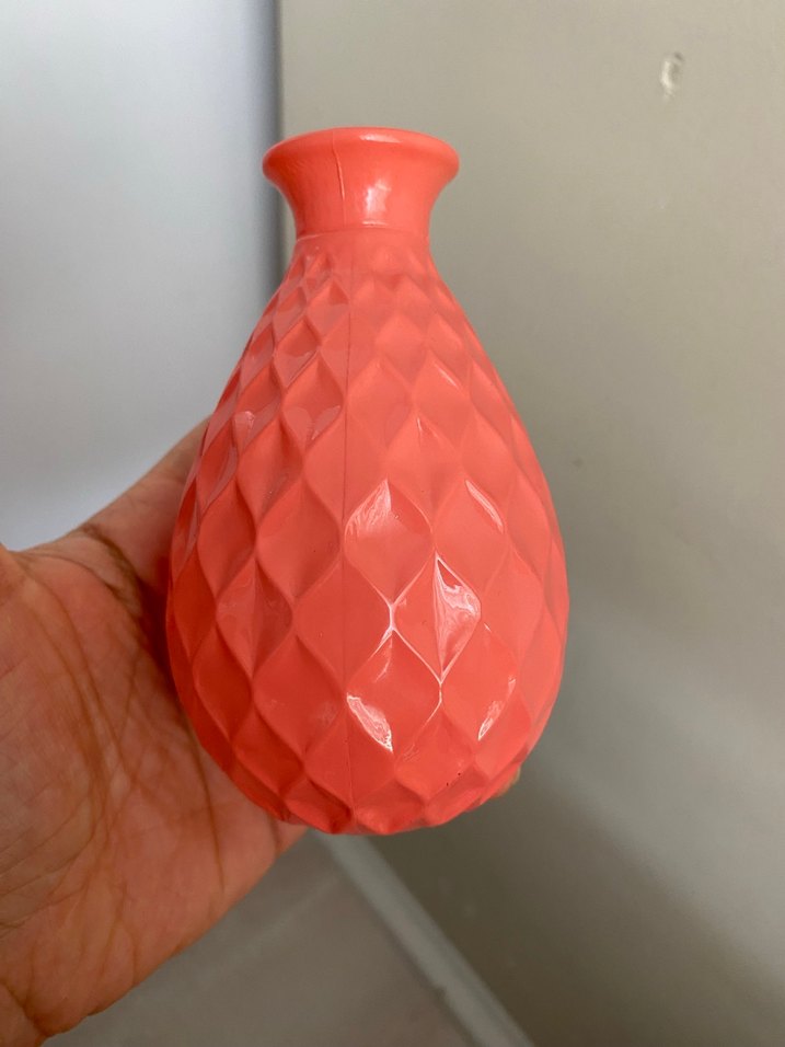 Pembe Renkli Desenli Küçük Vazo - Görsel 3