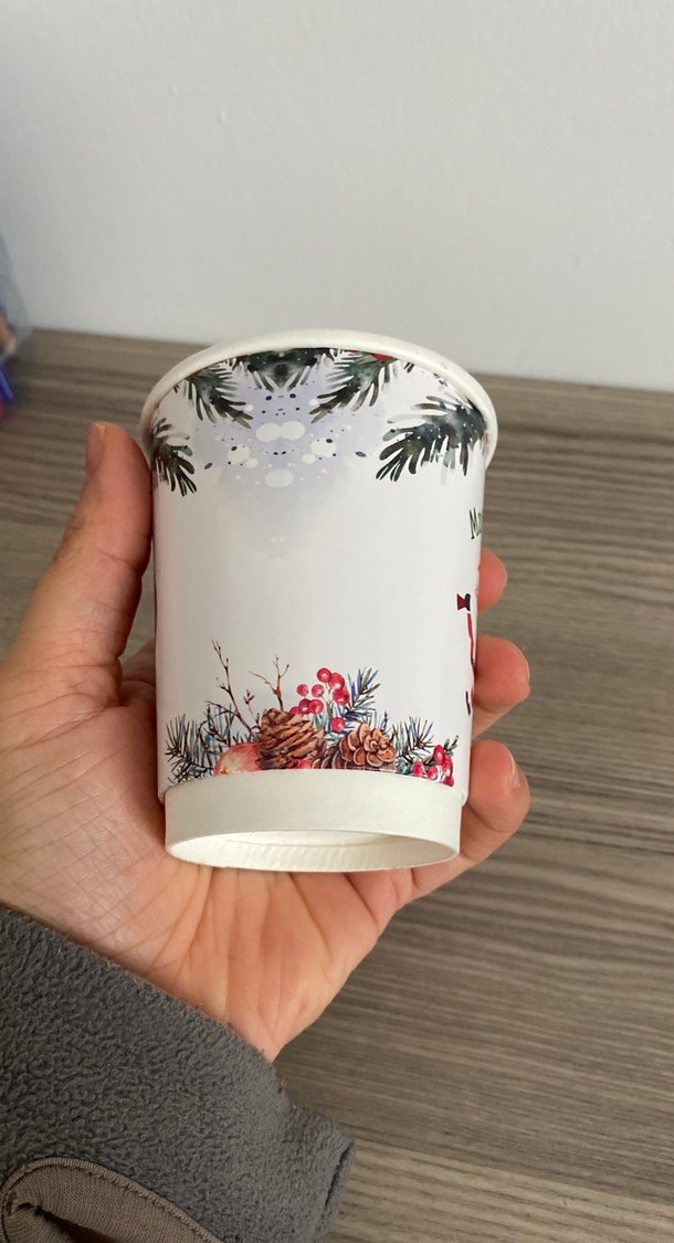 Mutlu Yıllar Temalı Beyaz Kağıt Bardak - Görsel 2