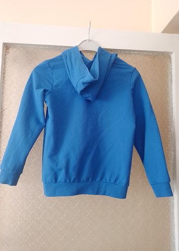 Mavi Kapüşonlu Erkek Sweatshirt - Görsel 4