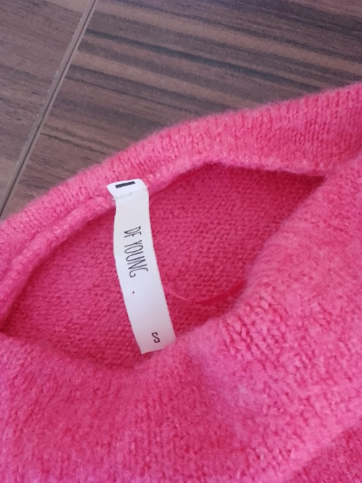 Kadın Pembe Örgü Basic Kazak - Görsel 3