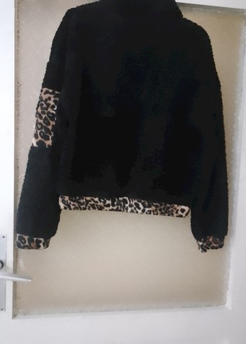 Leopar Desenli Siyah Kız Sweatshirt - Görsel 3