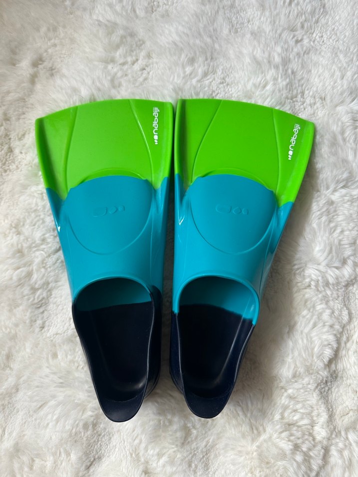 Çocuklar için Renkli Mavi Yüzme Paletleri ve Sandaletler - Görsel 2