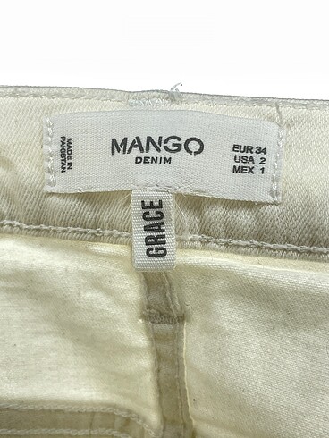 34 Beden beyaz Renk Mango Jean / Kot %70 İndirimli.