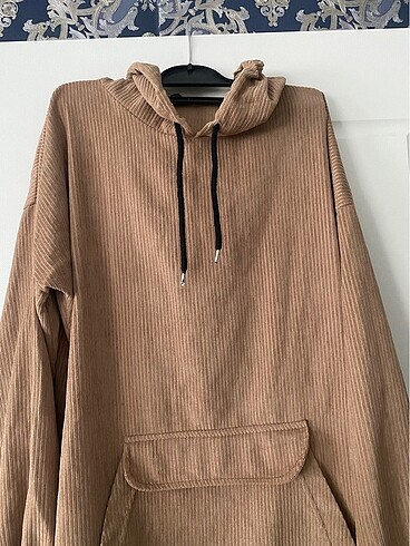 xl Beden kahverengi Renk Uzun Sweat kazak