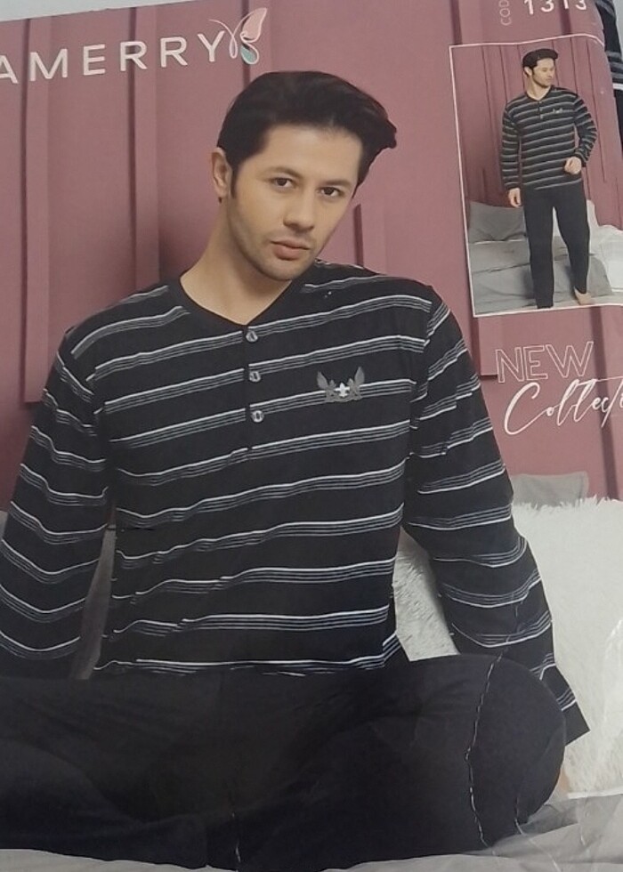 M beden antrasit erkek pijama takımı - Görsel 2