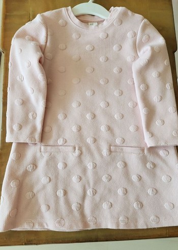 h&m Uzun Kollu Pembe Kız Çocuk Elbise