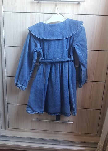 24-36 Ay Beden defacto kemerli Uzun Kollu Denim Kız Elbisesi