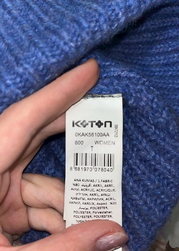 Kadın Mavi Örgü Yün Bere - Görsel 3