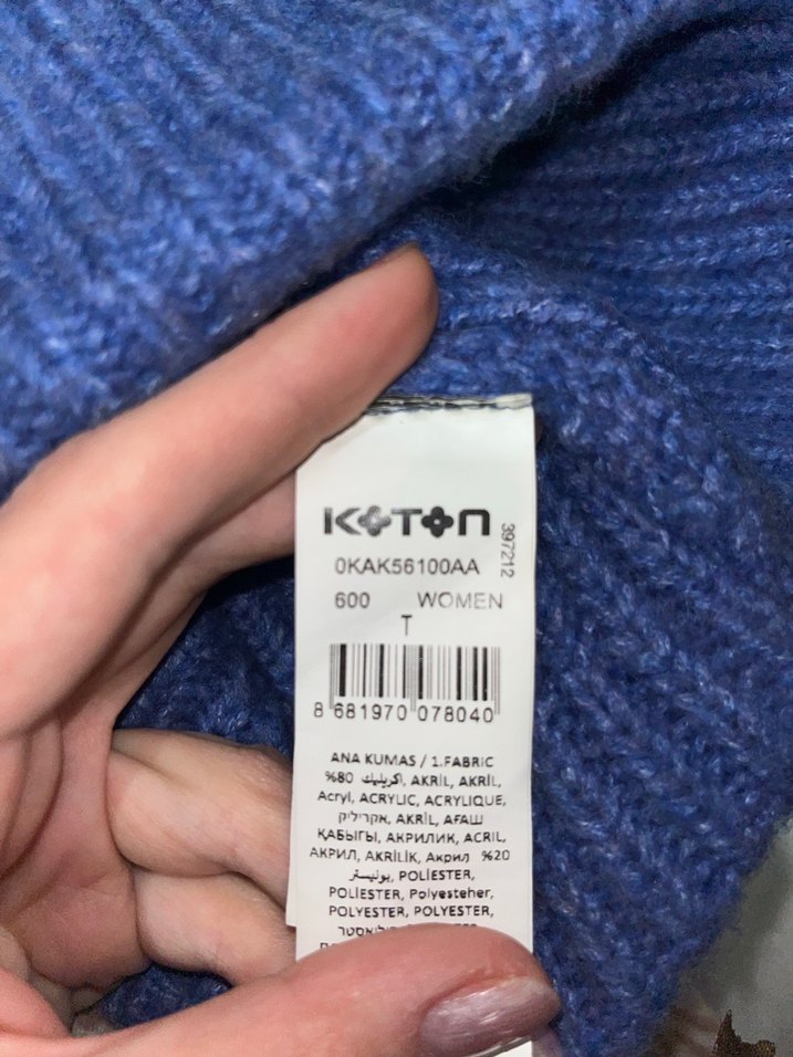 Kadın Mavi Örgü Yün Bere - Görsel 3