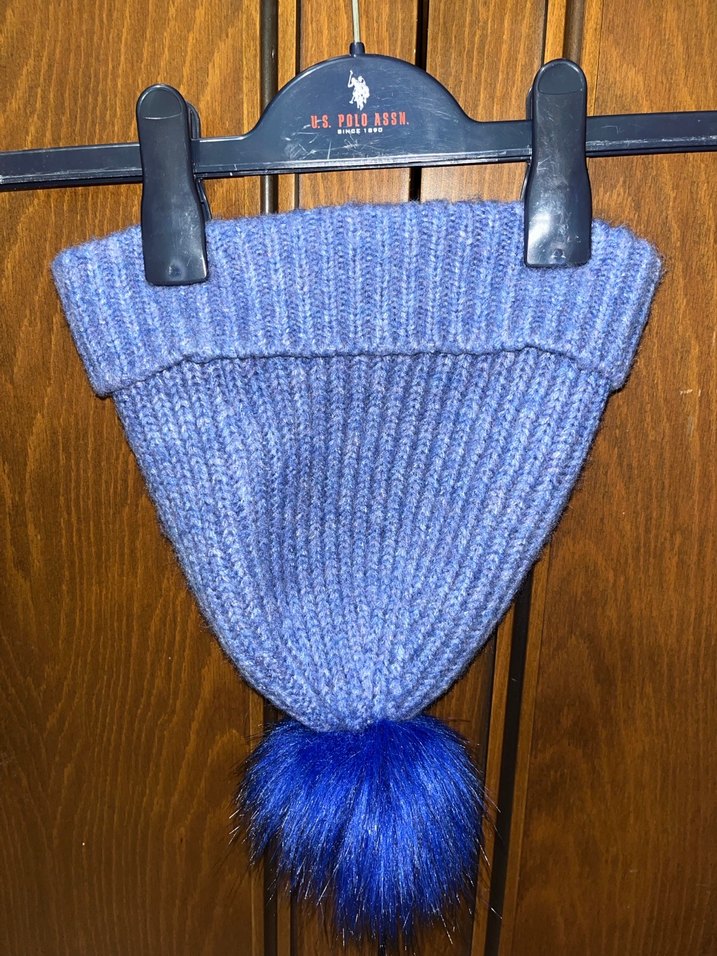 Kadın Mavi Örgü Yün Bere - Görsel 2