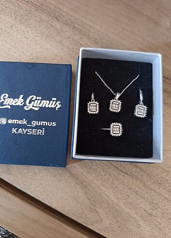 1-2 kez kullanılmış gümüş baget seti 925 ayar gümüştür