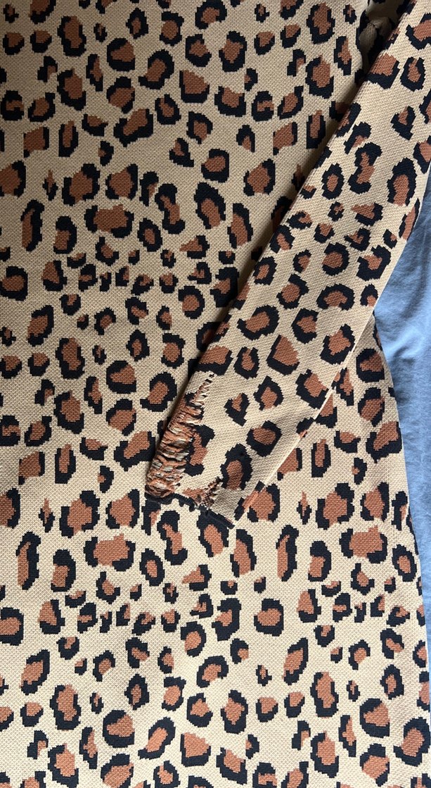 Leopar Desenli Balıkçı Yaka Elbise - Görsel 3