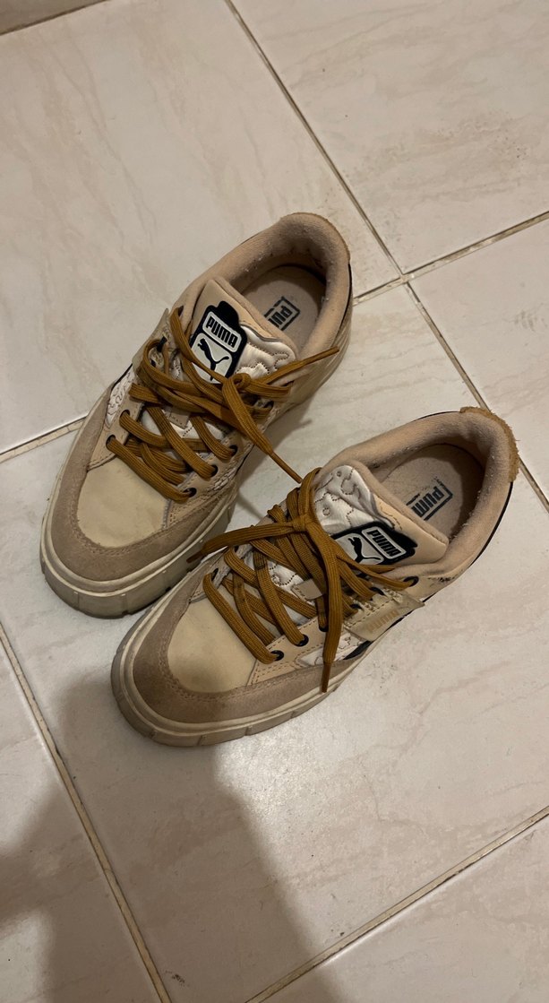 Bej kalın Topuklu puma Kadın Spor Ayakkabı - Görsel 3