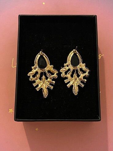 Çelik siyah taşlı küpe - Görsel 3