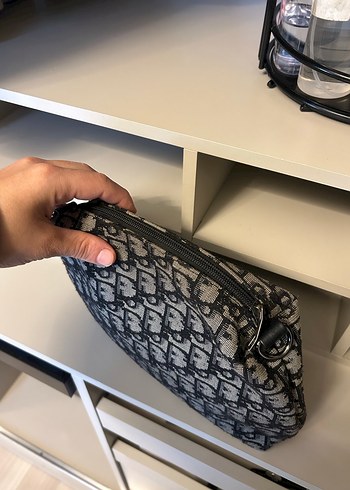 Gri Baskılı Fermuarlı Kadın Çanta - Görsel 3