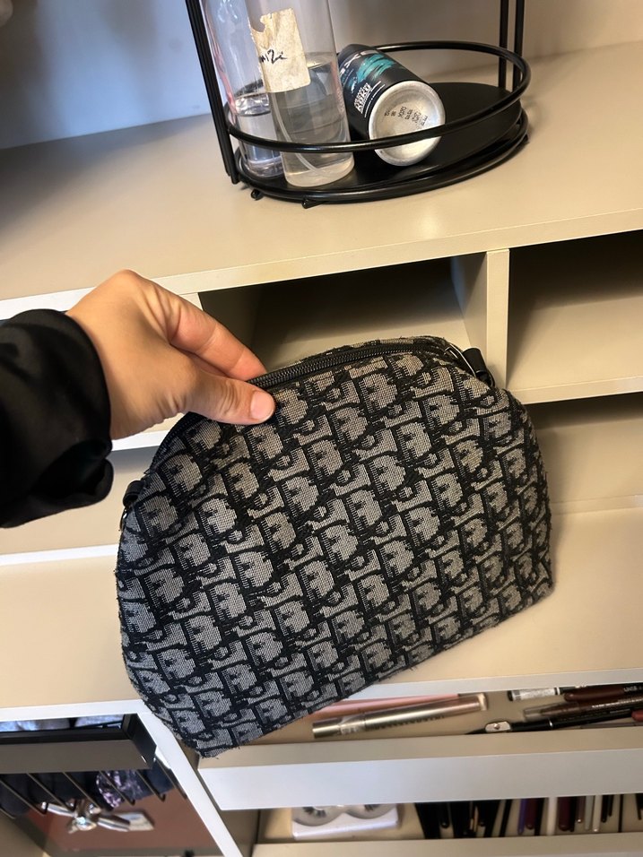 Gri Baskılı Fermuarlı Kadın Çanta - Görsel 2