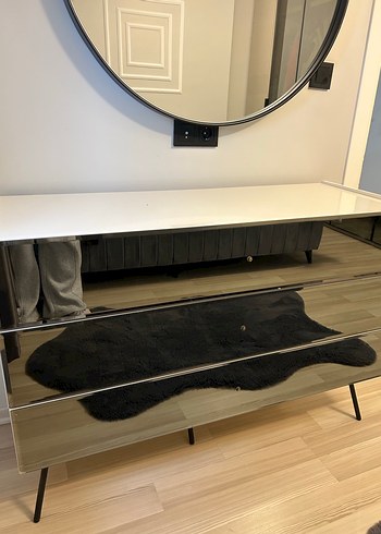 Gri cam aynalı Şifoniyer ve ayna - Görsel 4