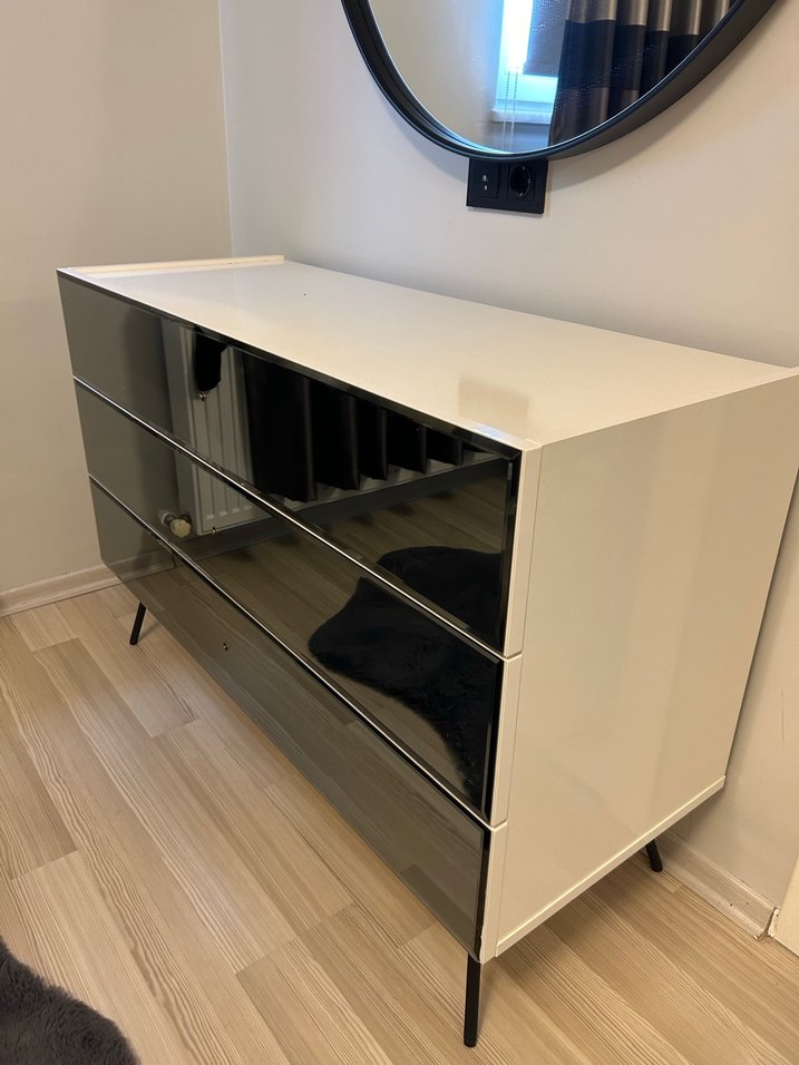 Gri cam aynalı Şifoniyer ve ayna - Görsel 2