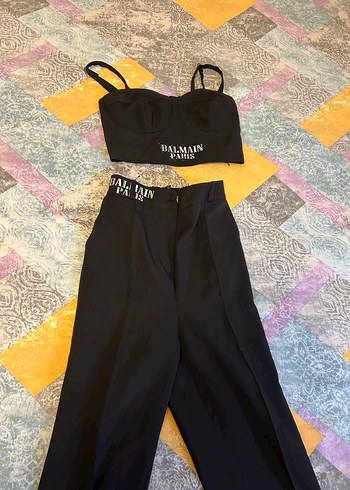 Siyah Balmain Paris takım - Görsel 4