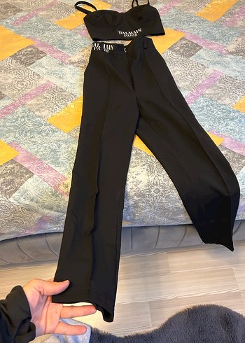 Siyah Balmain Paris takım - Görsel 6