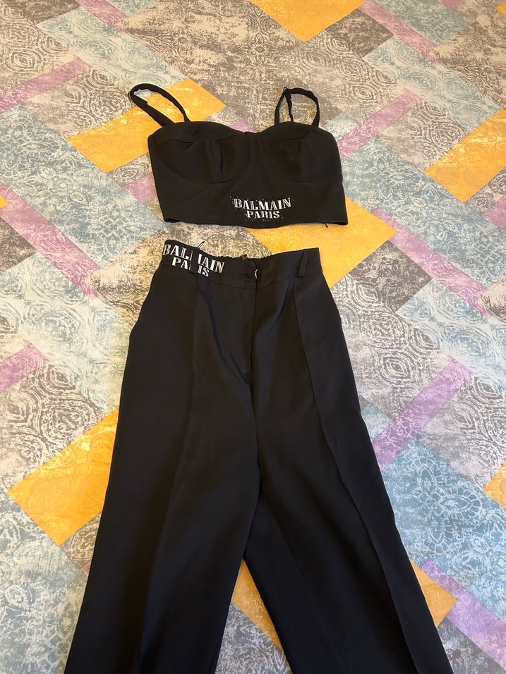 Siyah Balmain Paris takım - Görsel 4