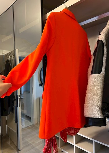 Turuncu Kadın Midi Blazer Ceket - Görsel 3