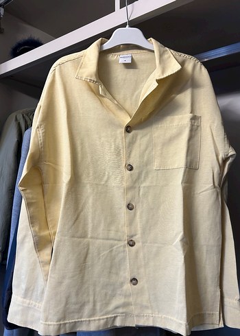 Sarı Düğmeli Keten Gömlek - Görsel 3