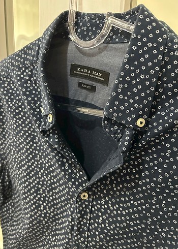 Desenli Lacivert Denim Erkek Gömlek - Görsel 2