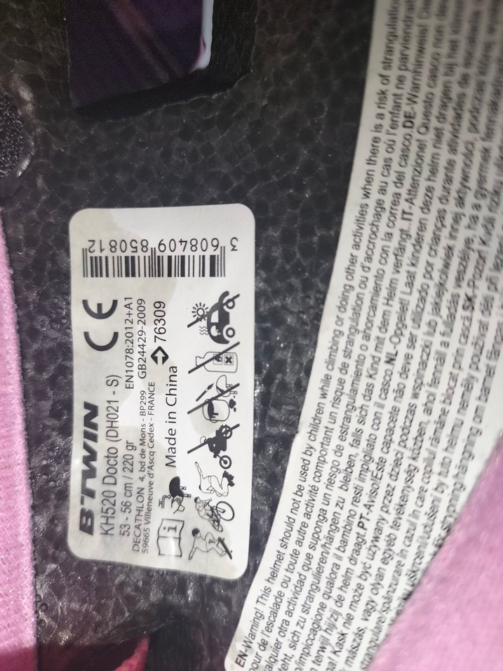 Pembe Renkli Baskılı Bisiklet Kaskı - Görsel 5