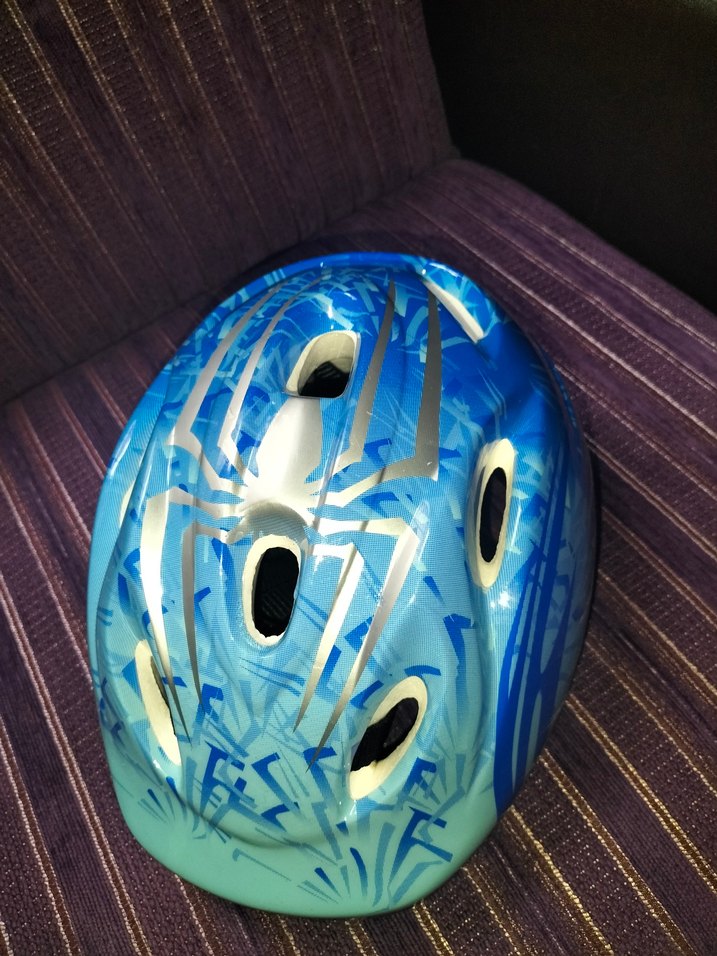 Renkli Baskılı Mavi Kask - Görsel 4