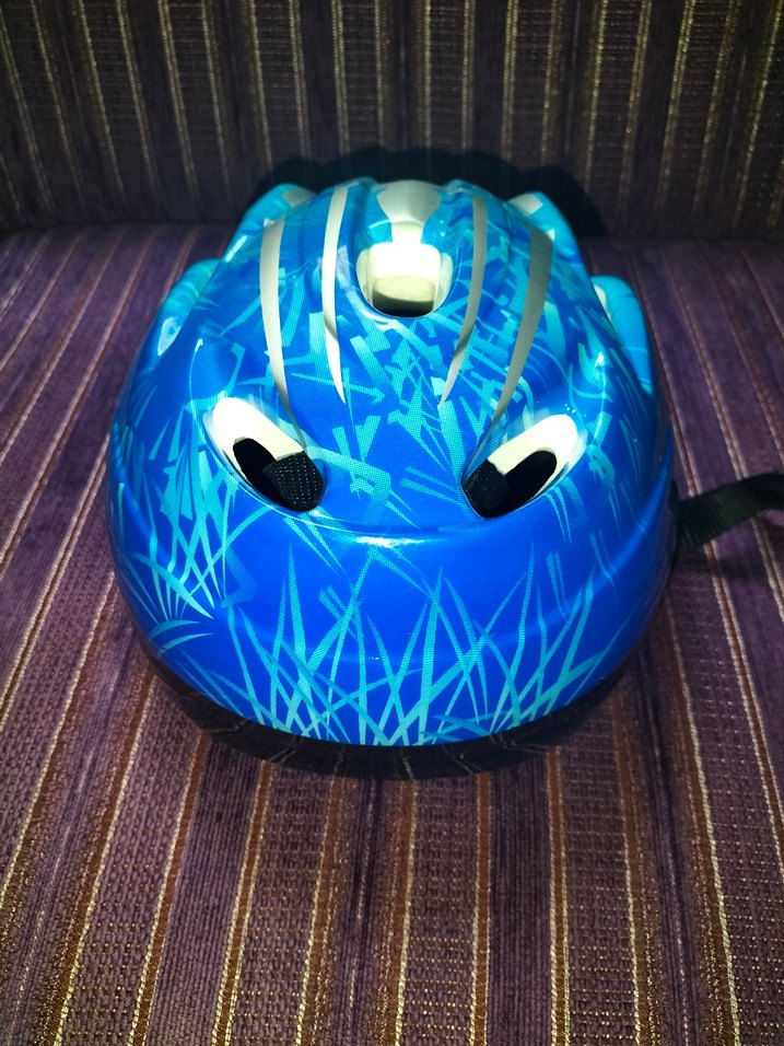 Renkli Baskılı Mavi Kask - Görsel 2