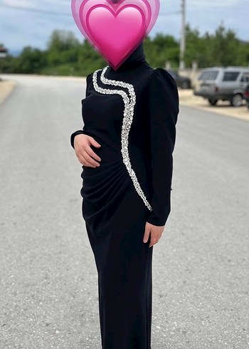 Abiye Uzun Siyah Gotik Kadın Abiye Elbise