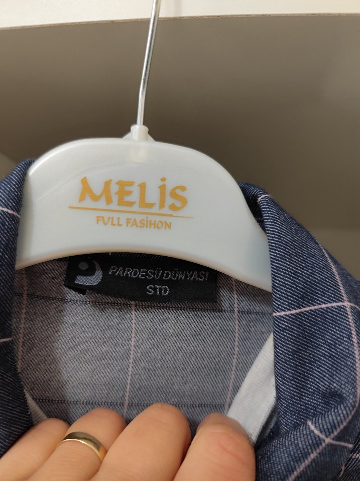 Gri Kareli Düğmeli Kot Gömlek - Görsel 4