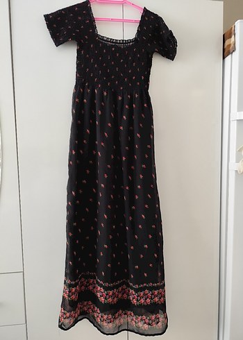 Bohem Siyah Uzun Elbise - Görsel 2