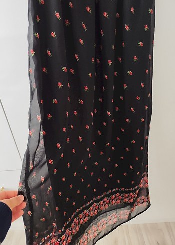 Bohem Siyah Uzun Elbise - Görsel 4