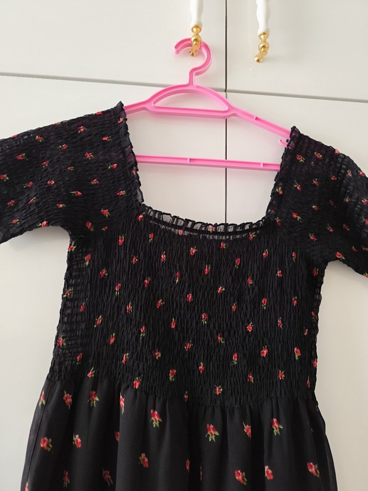 Bohem Siyah Uzun Elbise - Görsel 3