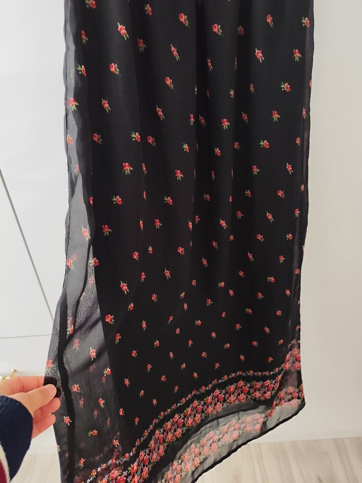 Bohem Siyah Uzun Elbise - Görsel 4