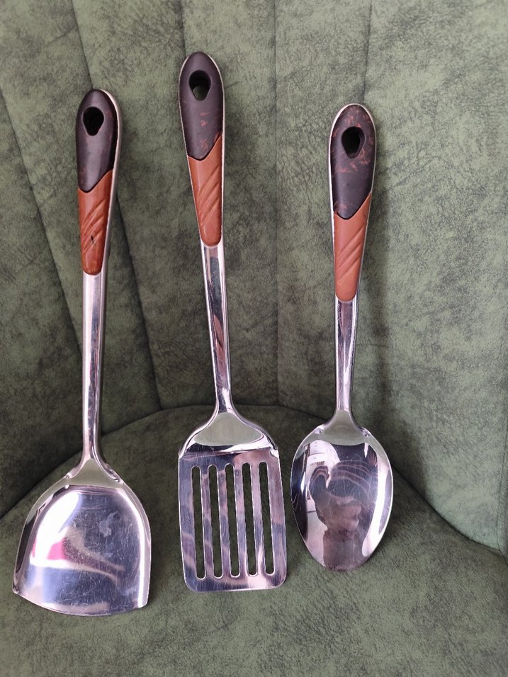 Kahverengi Saplı 3 Parça Mutfak Gereci Seti - Görsel 2