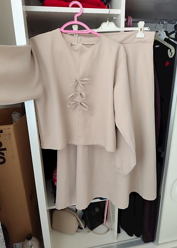 Bej Uzun Kollu  Etekli takım - Görsel 2