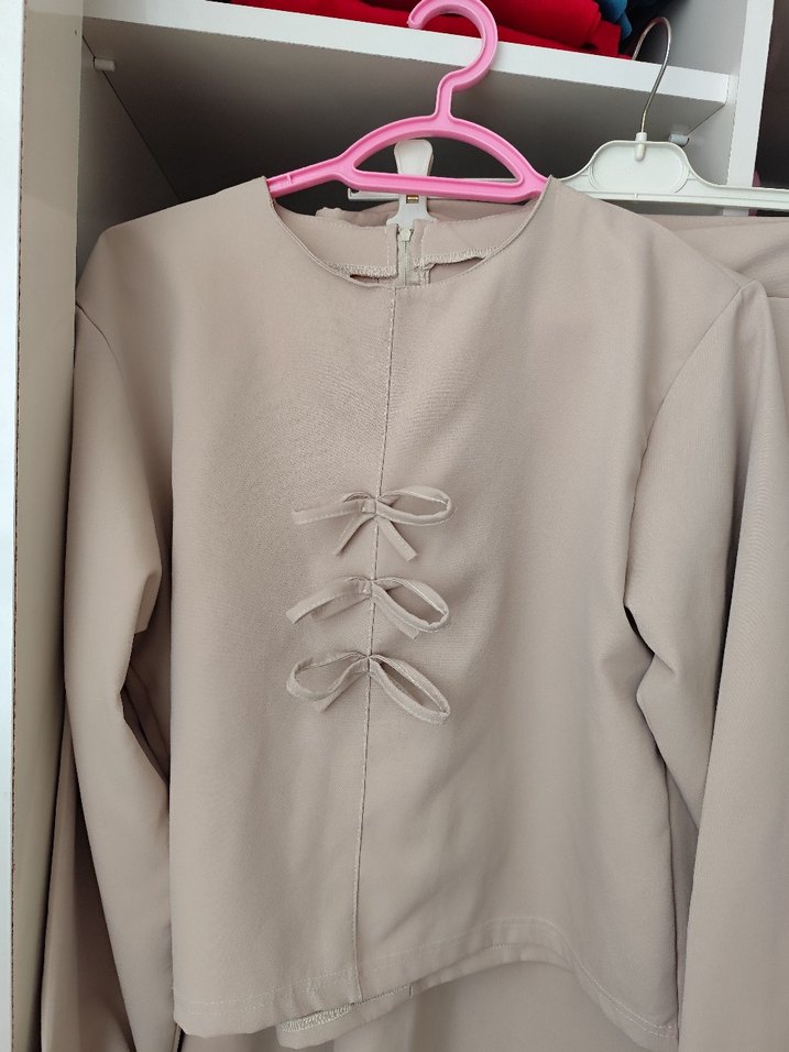 Bej Uzun Kollu  Etekli takım - Görsel 3