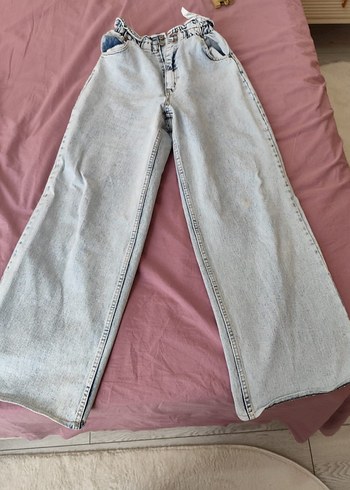 Gri Midi Bol Kesim Denim Jean