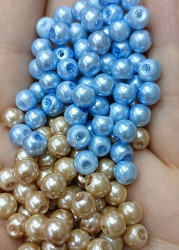 mavi ve beyaz 6mm İnci