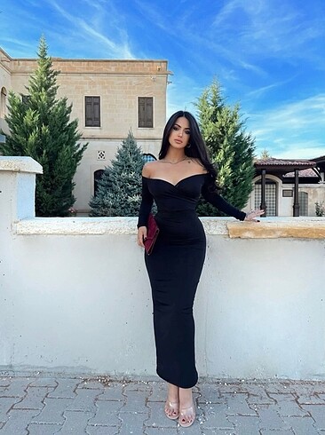 m Beden Kalp yaka madonna streç elbise