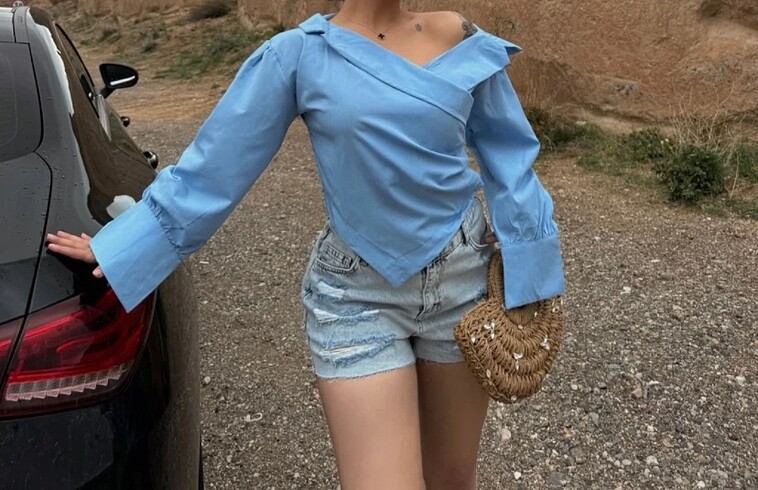 Diğer Tek omuz açık bluz gömlek