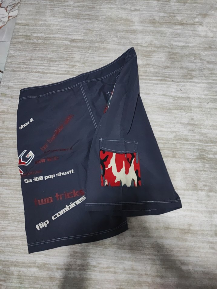 Mavi Desenli Erkek Yüzme Şortu - Görsel 4