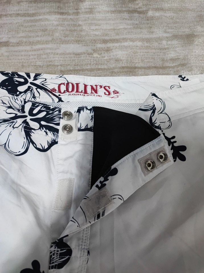 Düğmeli Baskılı Beyaz Mini Erkek Mayo - Görsel 3